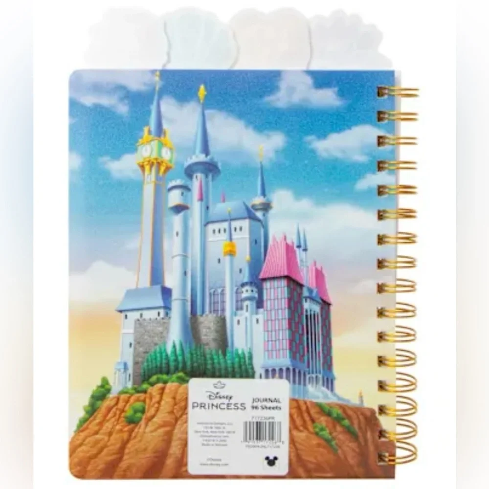 NEW! Disney Princesses Spiral Bound Journal With Tab Dividers & Pom Pom Pen(NWT)